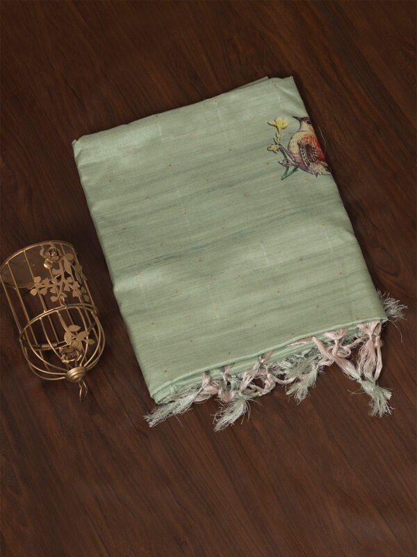Women Light Green Semi Tussar Saree ST204