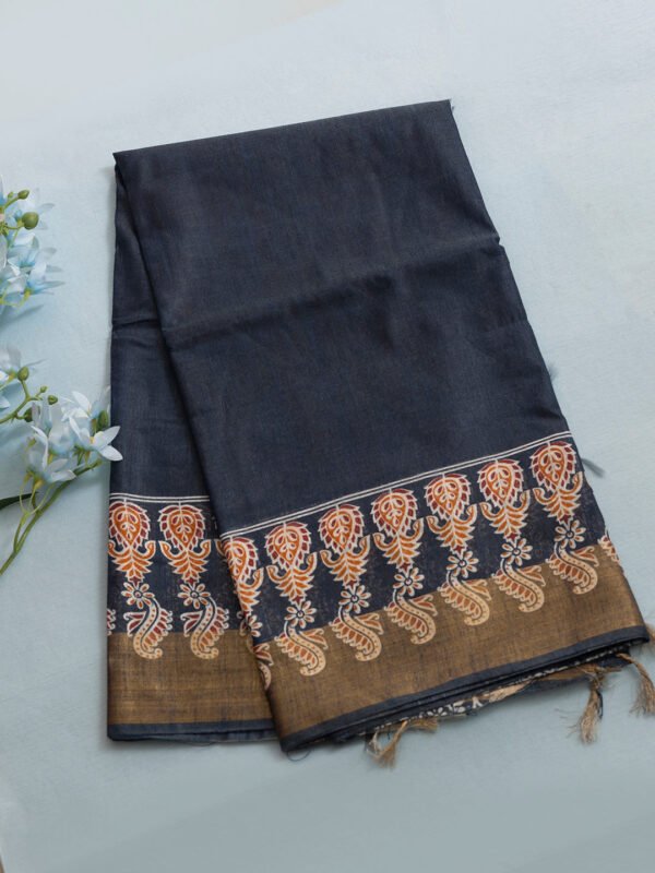 Women Blue Semi Tussar Sarees SCS160