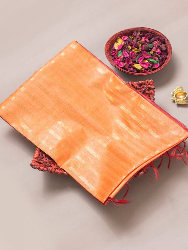 Women Orange Semi Tussar Saree ASS18