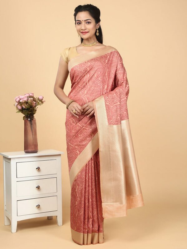 Women Semi Cotton Saree Red SCS142