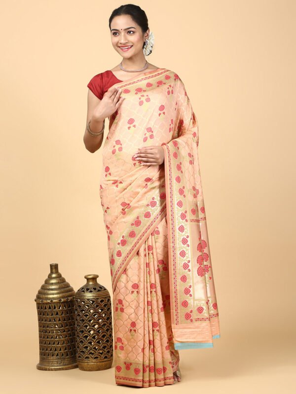 Women Semi Cotton Saree Orange SCS128